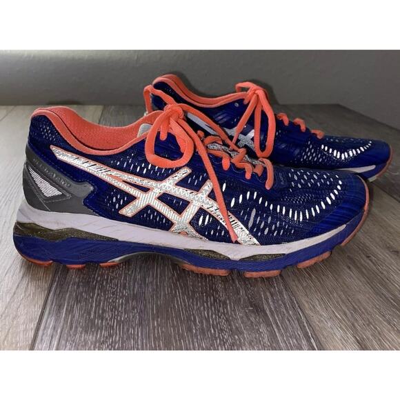 Asics Women’s US Size 6 Gel Kayano 23 T6A6N Blue Orange Running Sneaker Shoes - Picture 1 of 10